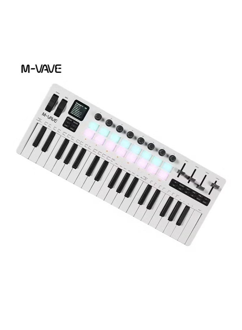 M-VAVE SMK-37 PRO Keyboard MIDI Controller 37 Key 16 RGB Pads&8 Knobs Supports Wireless Connection Systems Software Operation - Image 1