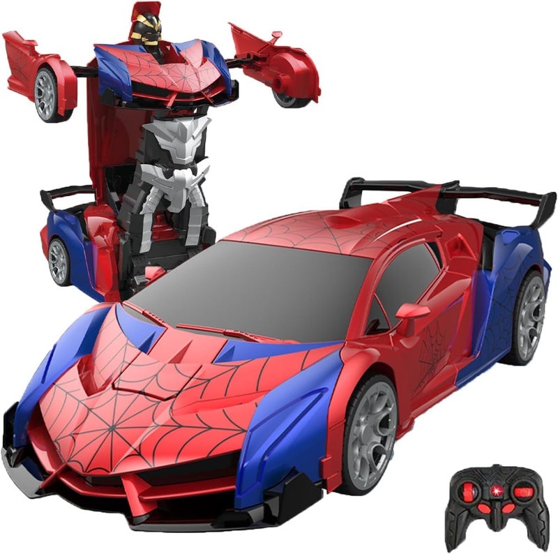 SHAHNARO Spider Transform RC Car with Eye & Underbody Lights, 2.4GHz Remote Control Car for Kids, One-Button Deformation Racing Car, Fast 360° Rotation RC Drift Car Toys, Robot Car Toy Birthday Gifts for Boys - Image 1