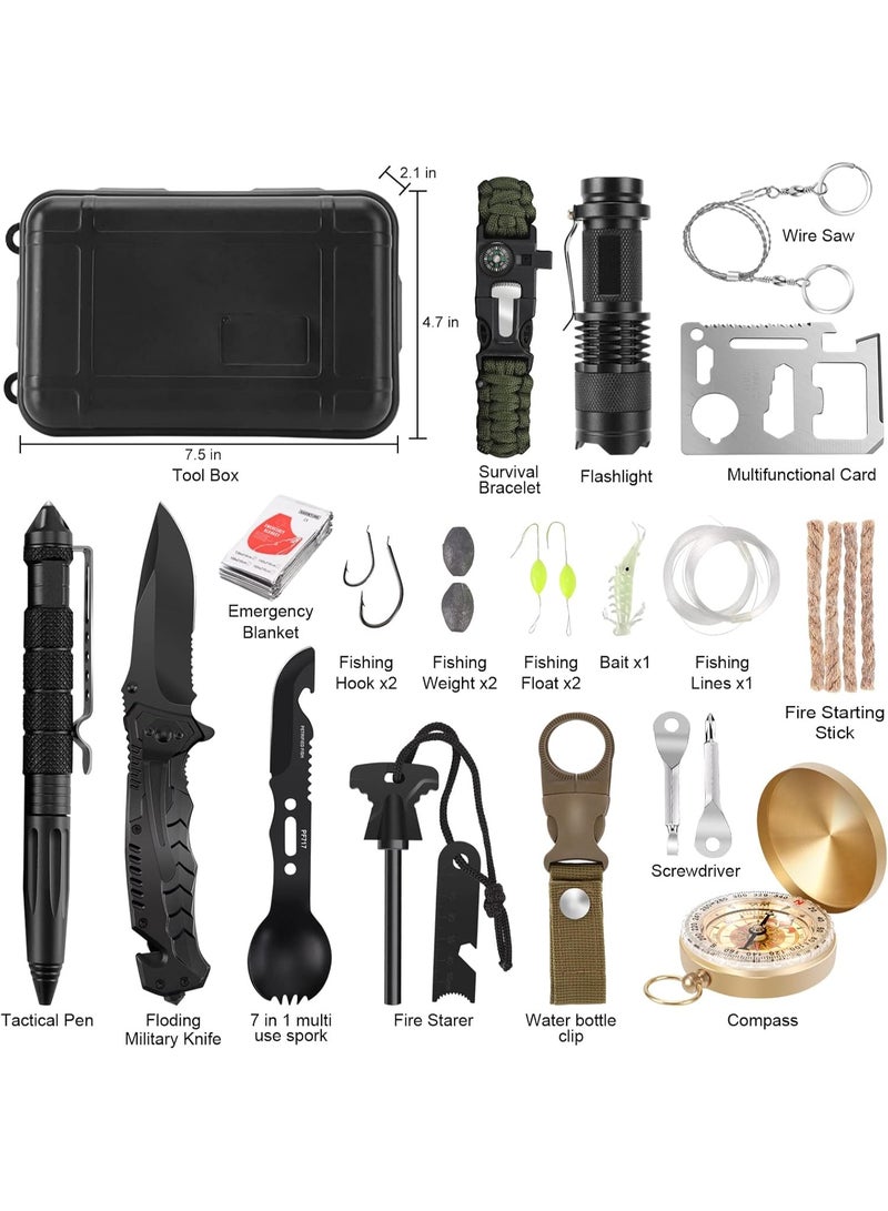 PENG GENERAL Professional Emergency Survival Kit, 35-in-1 Emergency Gear with Tactical Flashlight - Image 2