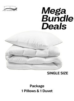 LUNA Home Combo Deal: 1 Duvet Single size 160*210cm and 1 Pillow 50*75cm.  - Image 1
