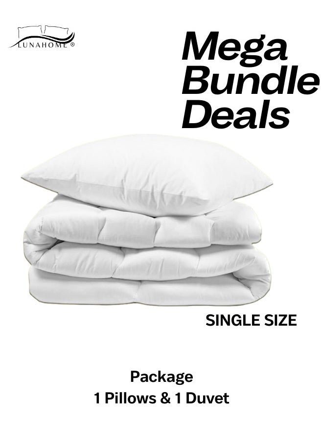 LUNA Home - Combo Deal: 1 Duvet Single size 160*210cm and 1 Pillow 50*75cm. - Image 1