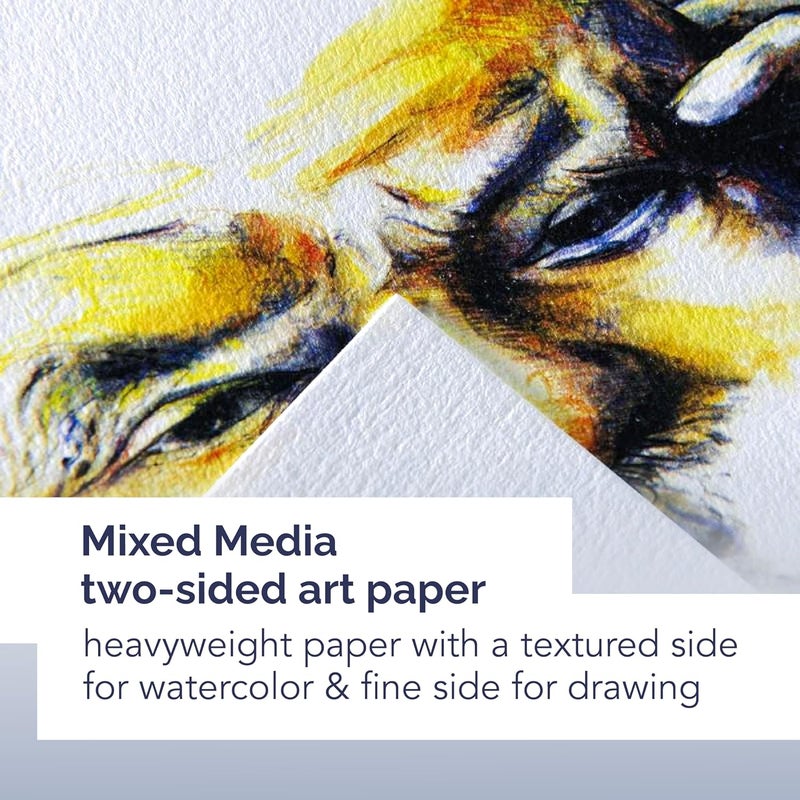 Canson Artist Series Mixed Media Paper Wirebound Pad 55x85 Inch 40 Sheets 138lb224g  Artist Paper for Adults and Students  Watercolor Gouache Graphite Ink Pencil Marker - Image 2