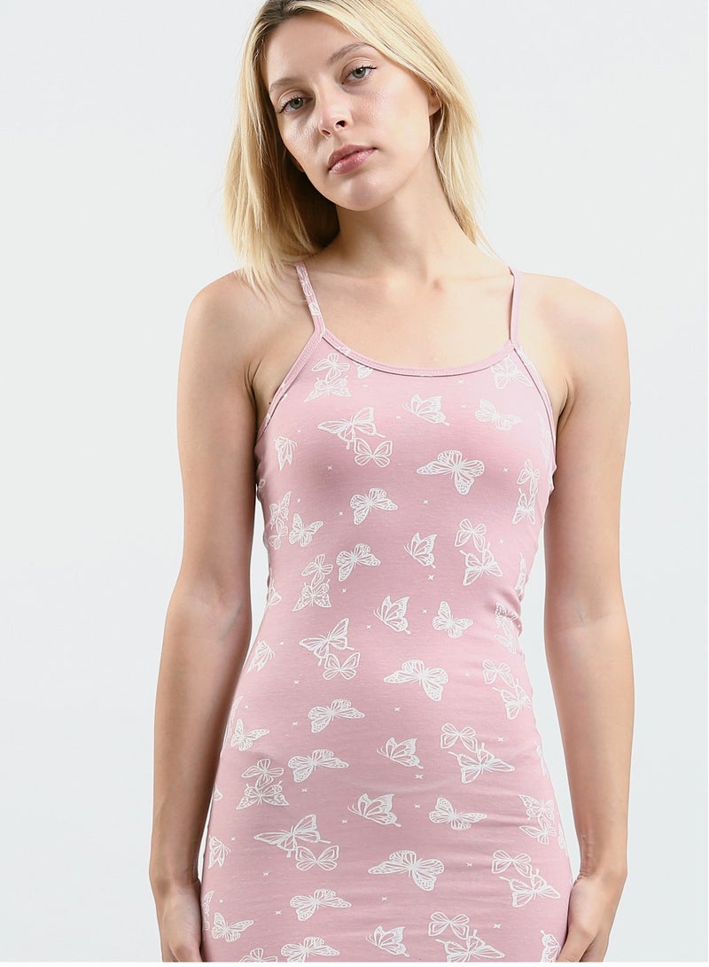 Mesery Sleep Shirt Cotton Thin Strap - Printed  - Image 3