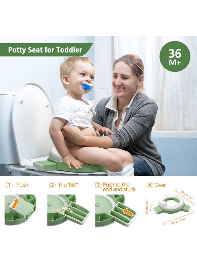 MCGMITT Portable Potty For Kids Travel Foldable Training Toilet Chair For Toddler Girls With Storage Bags Potty Training Toilet For Outdoor And Indoor Easy To Clean(Green) - Image 3