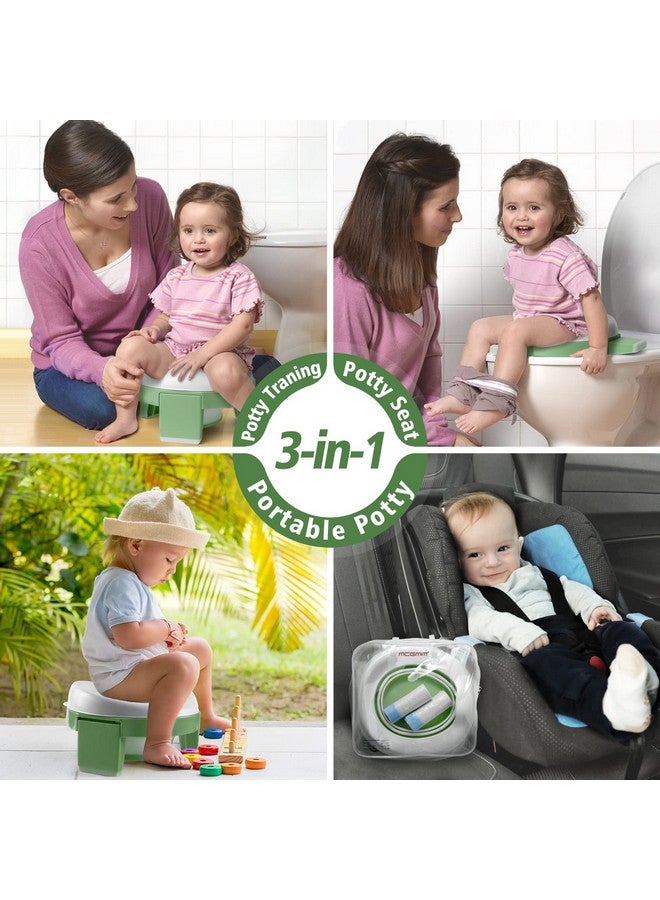 MCGMITT Portable Potty For Kids Travel Foldable Training Toilet Chair For Toddler Girls With Storage Bags Potty Training Toilet For Outdoor And Indoor Easy To Clean(Green) - Image 5
