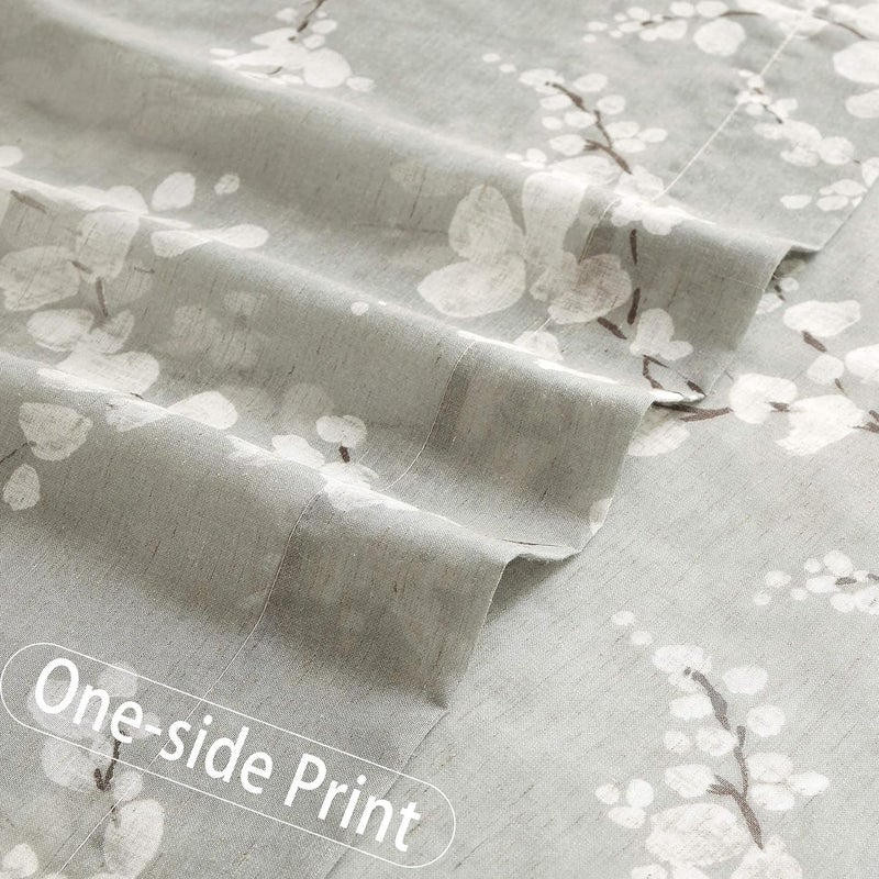 BFAM Sheer Curtain with Floral Print, Premium Printed Sheer Drapes, Eyelet/Grommet Curtain for Living Room, Bedroom, Light Filtering Curtains, Grey Floral 7 Feet,Pack of 1 Curtain - Image 5