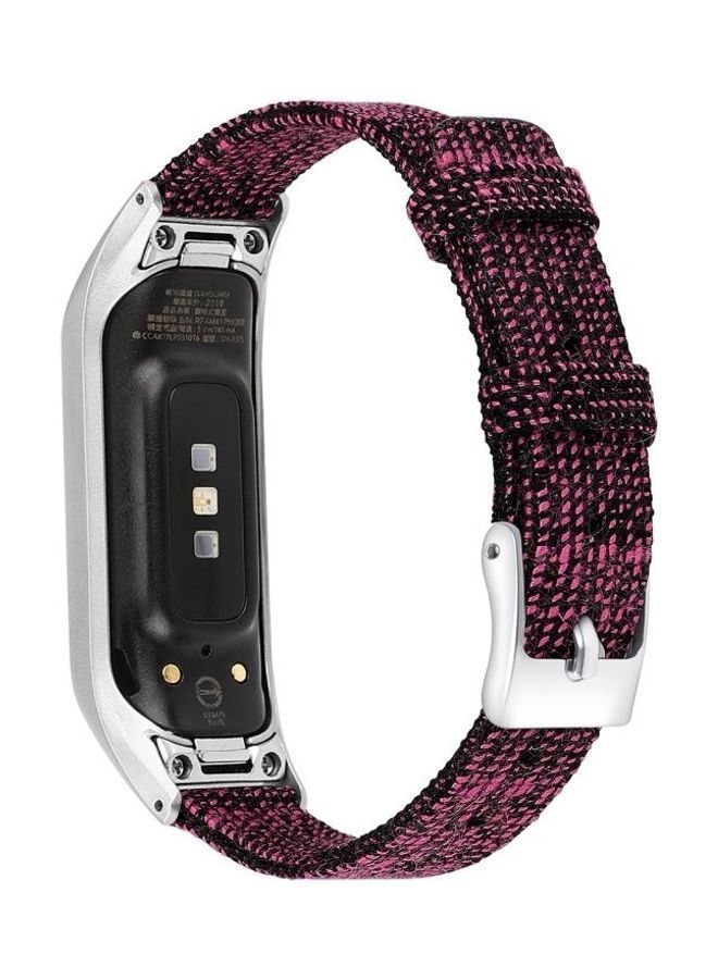 NIBEMINENT Fashionable Canvas Watchband Strap For Samsung Galaxy Fit E Deep Purple  - Image 1
