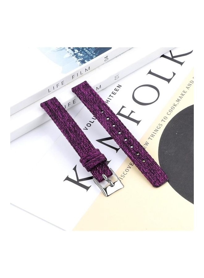 NIBEMINENT Fashionable Canvas Watchband Strap For Samsung Galaxy Fit E Deep Purple  - Image 4