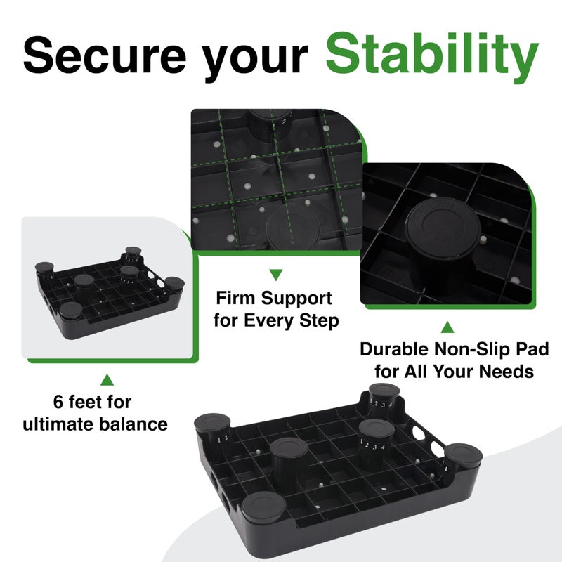 COOL-ANGLE Adjustable Step Stool for High Beds & SUV - Non-Slip Mobility Platform for Seniors, 650lbs Capacity, 3 Heights (3.4"-5"), Wide Safety Base for Car & Bath, 16.5"x12.6", Black - Image 5