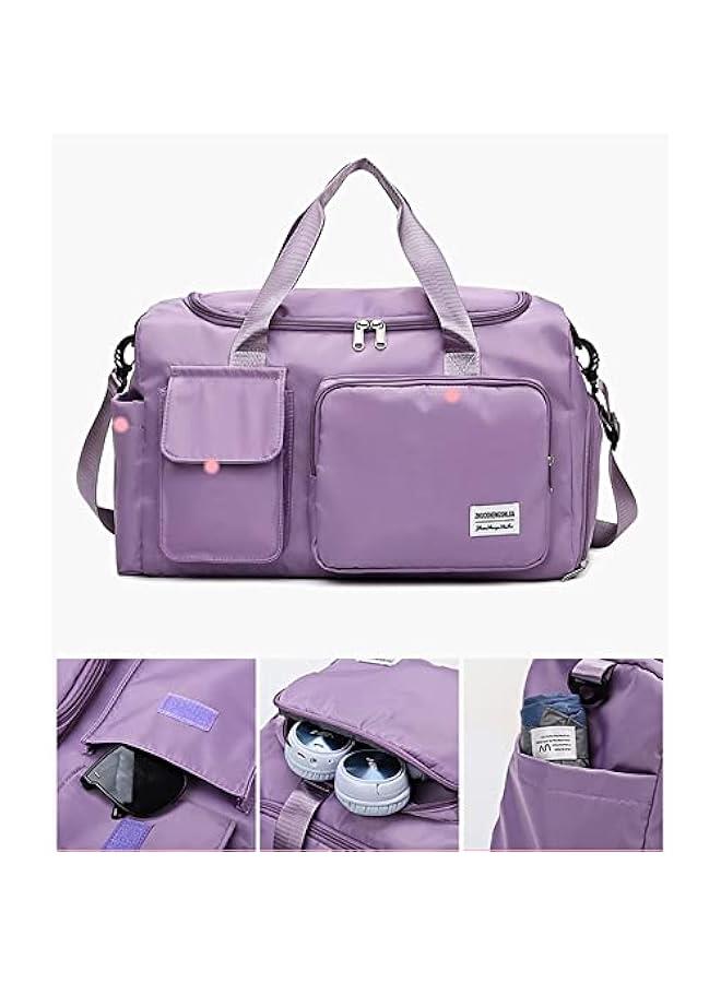 جي جوت Black Oxford Weekend Duffel Bag for Women and Men - Sports Gym Bag with Shoe Compartment - Image 5