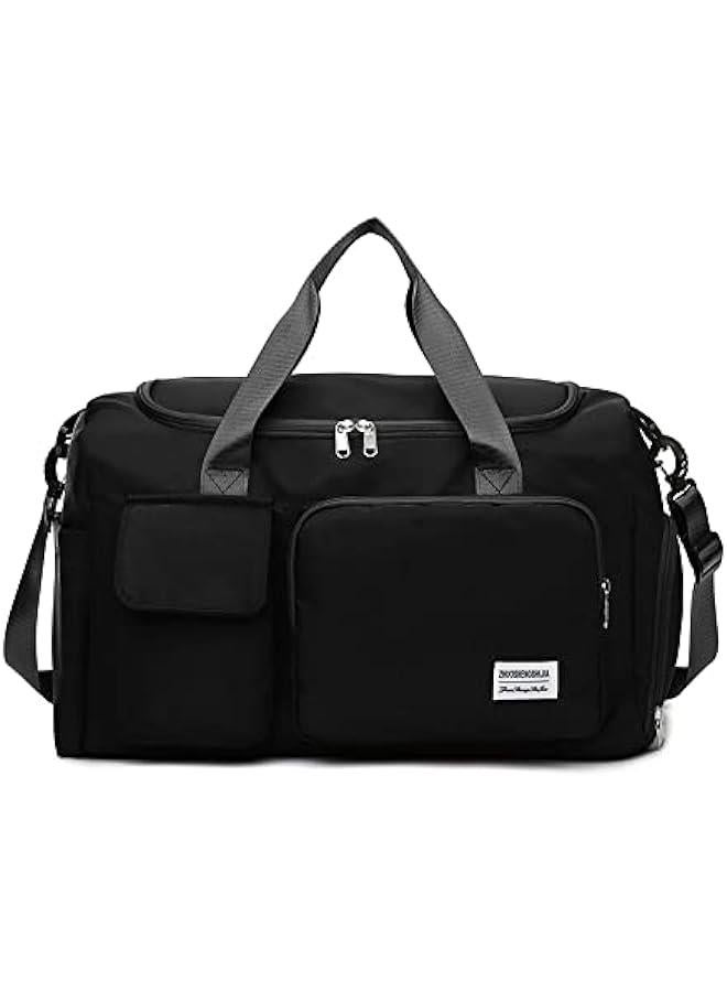 جي جوت Black Oxford Weekend Duffel Bag for Women and Men - Sports Gym Bag with Shoe Compartment - Image 1