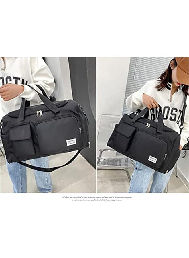 جي جوت Black Oxford Weekend Duffel Bag for Women and Men - Sports Gym Bag with Shoe Compartment - Image 2