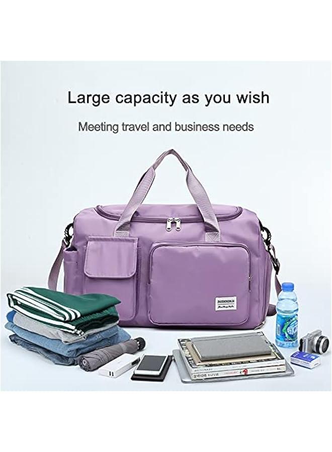 جي جوت Black Oxford Weekend Duffel Bag for Women and Men - Sports Gym Bag with Shoe Compartment - Image 4