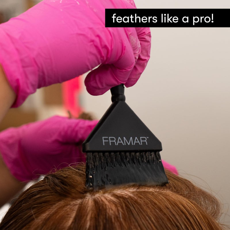 Framar Root Repair Hair Color Brush Set - Hair Dye Brush Kit, Hair Coloring Brushes For Hair Stylist, Tint Brushes for Hair Color, Extra Control Near Scalp - 2 Pack Black - Image 5