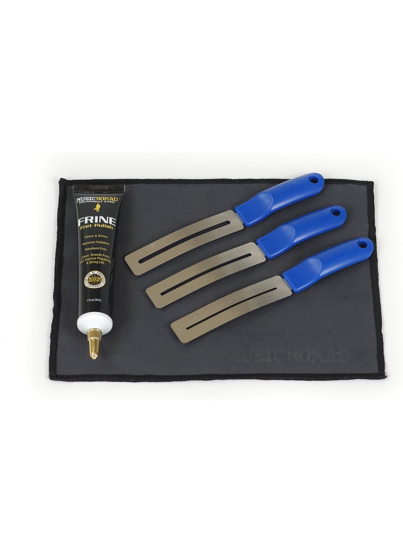 MusicNomad MusicNomad 5 pc FRINE Fret Polishing Kit with Fretboard Guards Polish Cloth MN124  - Image 1