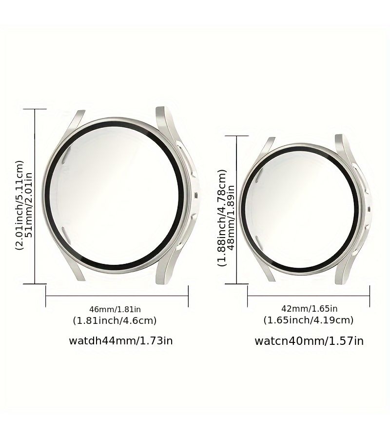 For Galaxy Watch7 44mm Starlight Rose Gold 2 Pack Protective Case with Tempered Glass Film - Image 2