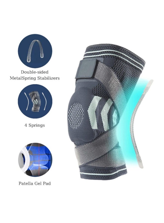 WangPangZi Professional Hinged Knee Brace Sleeve with Patella Gel Pad & Side Stabilizers Knee Support Bandage for Pain Relief Medical Knee Pad Running Joint Recovery Workout Arthritis - Image 5