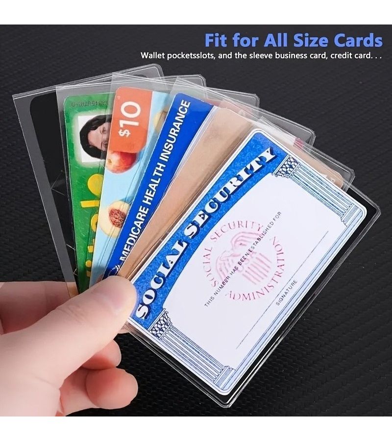 10 Pcs Classic PVC Waterproof Transparent Card Protective Covers Soft Storage Bags For Social Security Medical Insurance Credit Card Wallet - Image 2