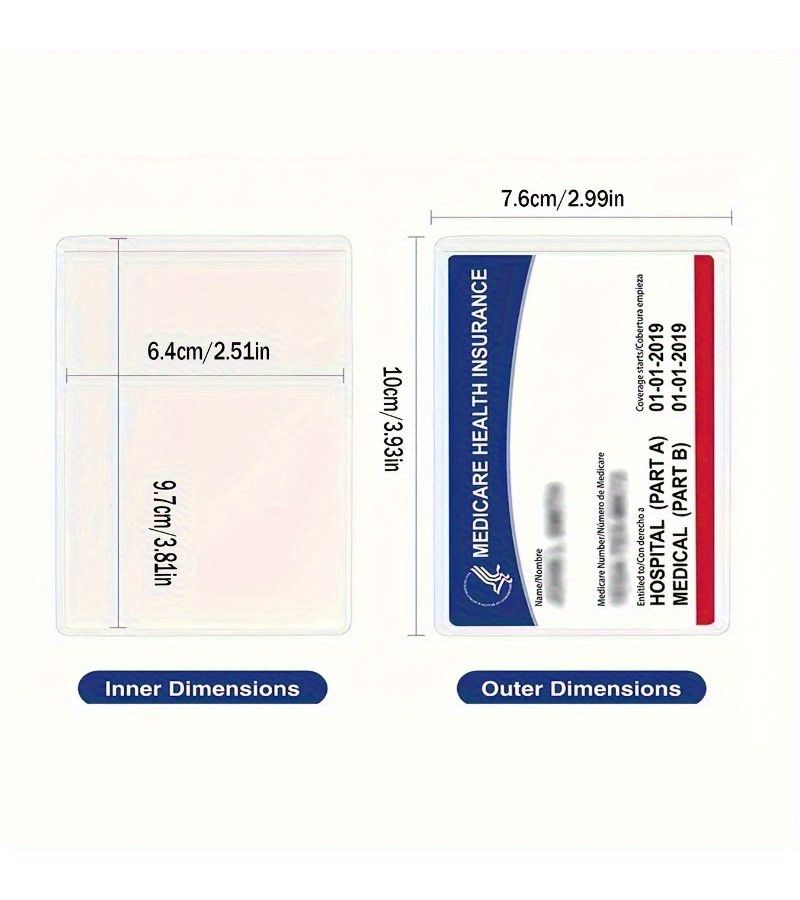 10 Pcs Classic PVC Waterproof Transparent Card Protective Covers Soft Storage Bags For Social Security Medical Insurance Credit Card Wallet - Image 5