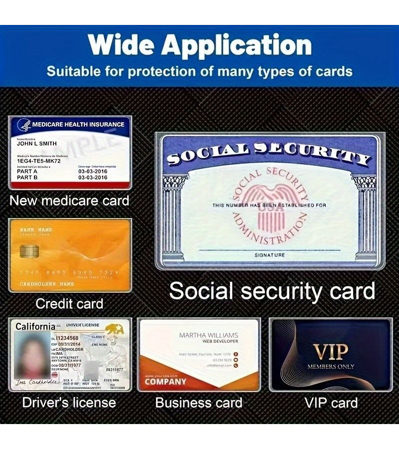 10 Pcs Classic PVC Waterproof Transparent Card Protective Covers Soft Storage Bags For Social Security Medical Insurance Credit Card Wallet - Image 3