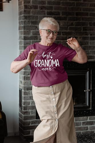 BANGELY Grandma T Shirt Women Best Grandma Ever Shirt Letter Print Short Sleeve Grandmother Tees Tops Purple - Image 2