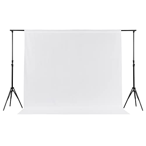 Joccun 7X10FT White Backdrop Background for Photography,Polyester Backdrop Curtain Background Screen for Photography,Photoshoot,Video Recording,Studio(7X10ft,White) - Image 1