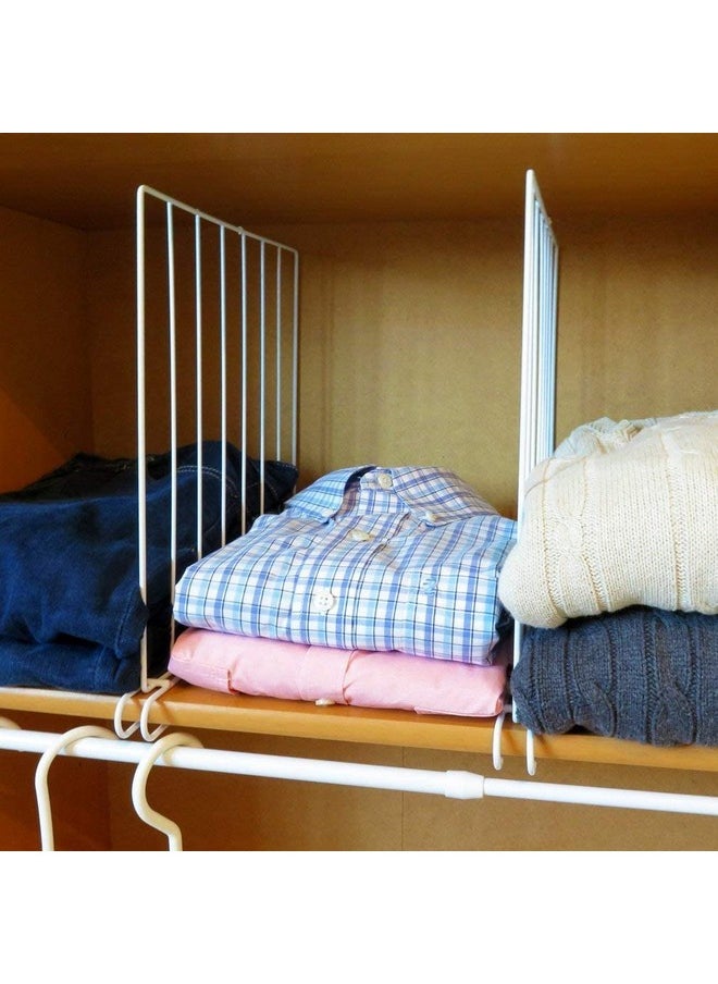 Go Hooked Go Hooked Wardrobe Shelf Divider Cloth Organizer Wardrobe Closet Separator Metal Black Cloth Wardrobe Fabric Wardrobe Cloth Closet Fabric Shelf Set of 3  - Image 4