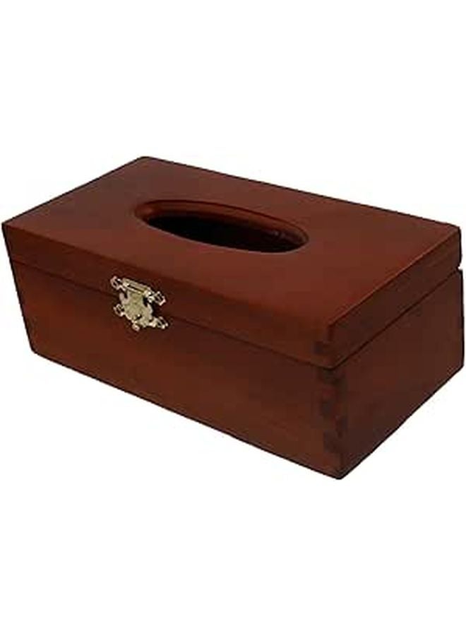 حامل صندوق المناديل الخشبي الصلب لتخزين ورق الحمام علبة زخرفية - Image 1