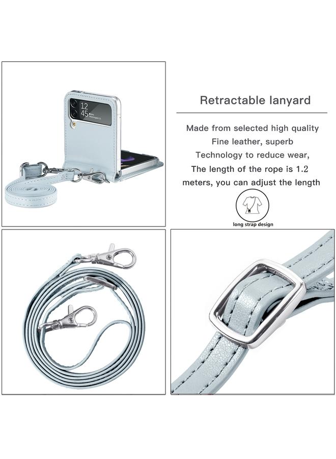 اس-توب جراب لهاتف Samsung Galaxy Z Flip 3 5G، جراب هاتف ببطاقة منقوشة بحبل قطري - Image 5