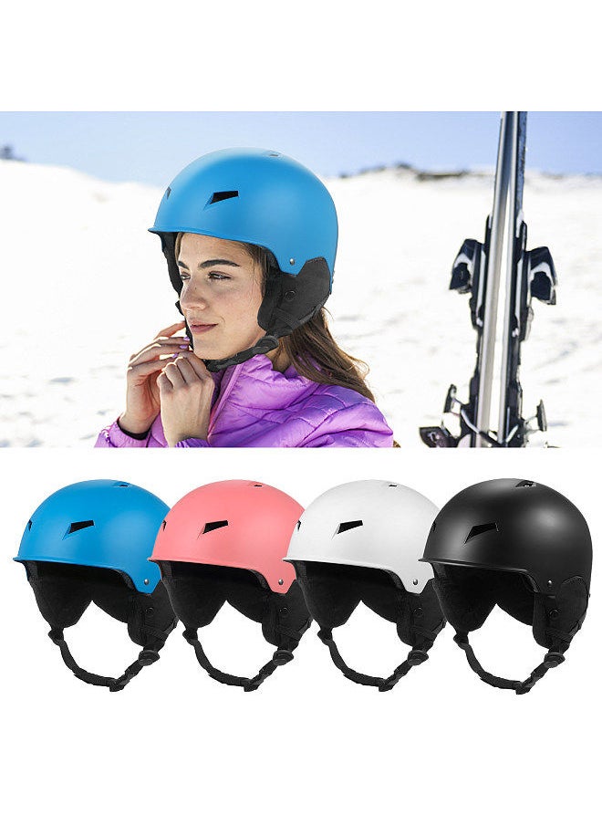 Generic - Snow Helmet with Detachable Earmuff Men Women Snowboard Helmet with Goggle Fixed Strap Safety Skiing Helmet Skiing Sports Helmet Black - Image 1