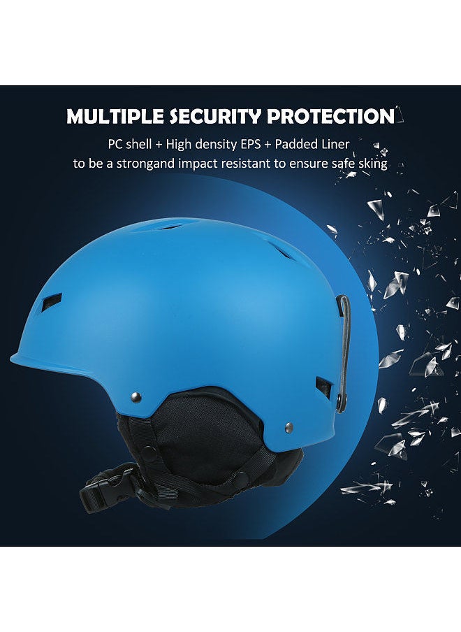 Generic - Snow Helmet with Detachable Earmuff Men Women Snowboard Helmet with Goggle Fixed Strap Safety Skiing Helmet Skiing Sports Helmet Black - Image 1