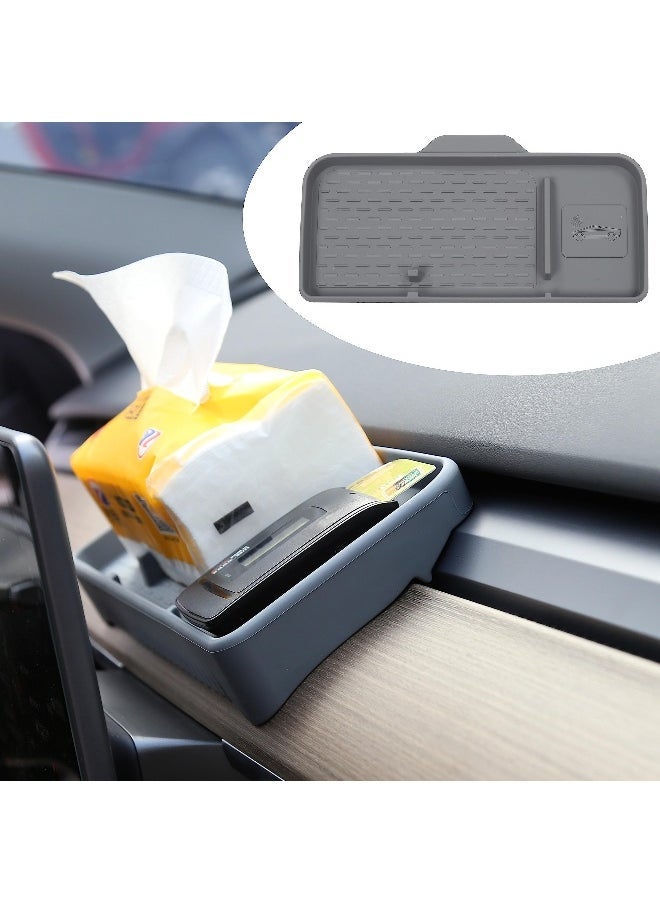 Organizer Tray for Tesla Model 3/Y, 11.42 x 5.9 x 1.46 inch Center Console Dashboard Non-Slip Tissue Sunglasses Phone Holder Storage Box Car Interior Accessories(2017-2023)