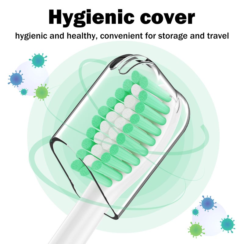 HAPPYMOMO Toothbrush Heads for Philips Sonicare Replacement Brush Heads Medium Soft Dupont Bristles Electric Toothbrush Replacement Heads Fit E-Series Essence Xtreme Elite Advance and CleanCare, 6 Pack - Image 4