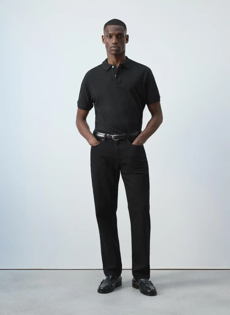 Mango Man 99-NEGRO Polo Shirt Rea for Men | Best Price UAE