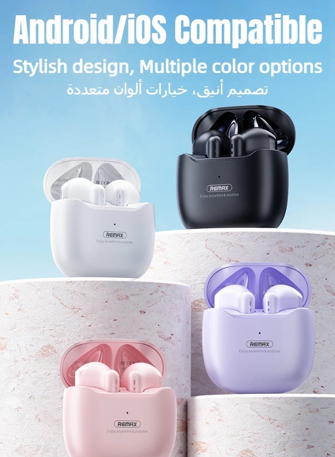 REMAX TWS-19 True Wireless Earbuds, Stereo Music Call Gaming Earphones, Fast Charging Long Playtime, Lightweight Compact Portable (Pink) - Image 3