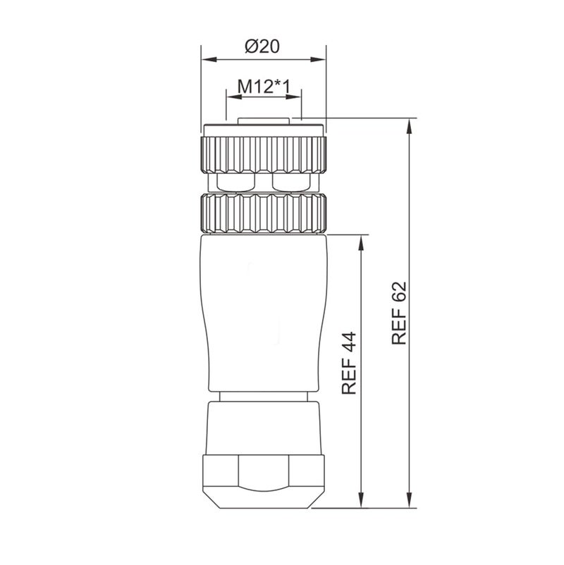 Elecbee 2PCS M12 4 Pin Female Connector A Code Straight Socket Panel Aviation Wire Field Wireable Connector 12mm Industrial Circular Connector,Outdoor Waterproof IP67 for 22AWG 0.34mm² Cable - Image 5