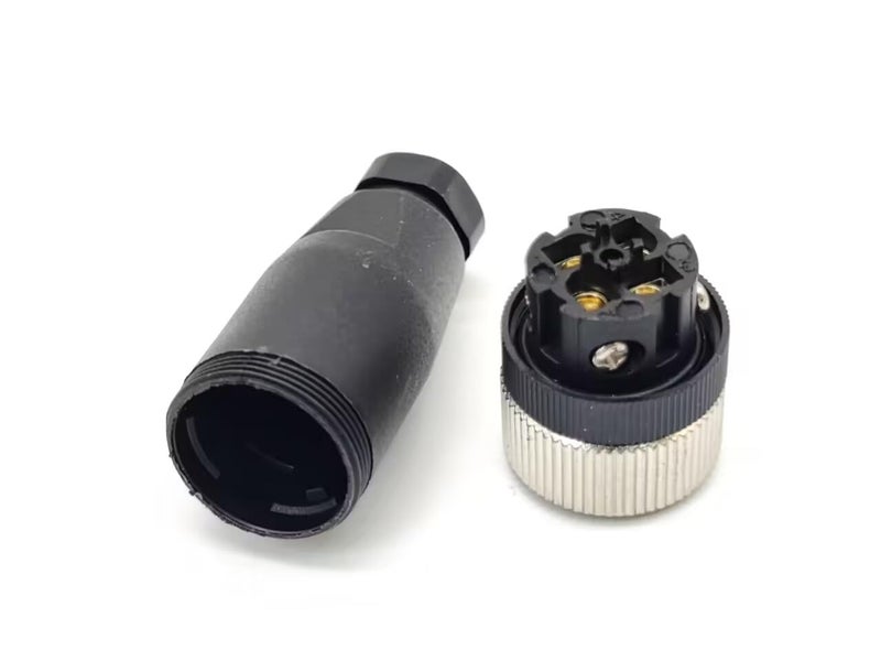 Elecbee 2PCS M12 4 Pin Female Connector A Code Straight Socket Panel Aviation Wire Field Wireable Connector 12mm Industrial Circular Connector,Outdoor Waterproof IP67 for 22AWG 0.34mm² Cable - Image 3