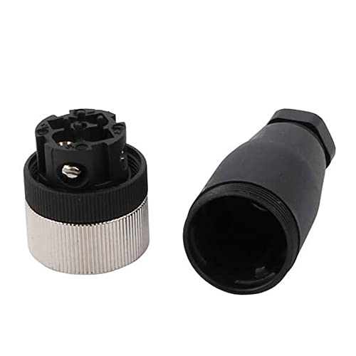 Elecbee 2PCS M12 4 Pin Female Connector A Code Straight Socket Panel Aviation Wire Field Wireable Connector 12mm Industrial Circular Connector,Outdoor Waterproof IP67 for 22AWG 0.34mm² Cable - Image 2