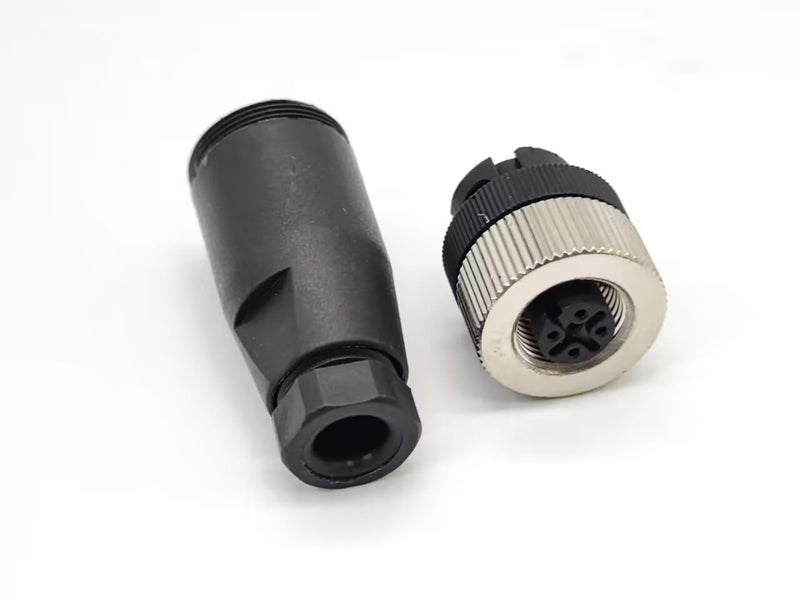 Elecbee 2PCS M12 4 Pin Female Connector A Code Straight Socket Panel Aviation Wire Field Wireable Connector 12mm Industrial Circular Connector,Outdoor Waterproof IP67 for 22AWG 0.34mm² Cable - Image 4