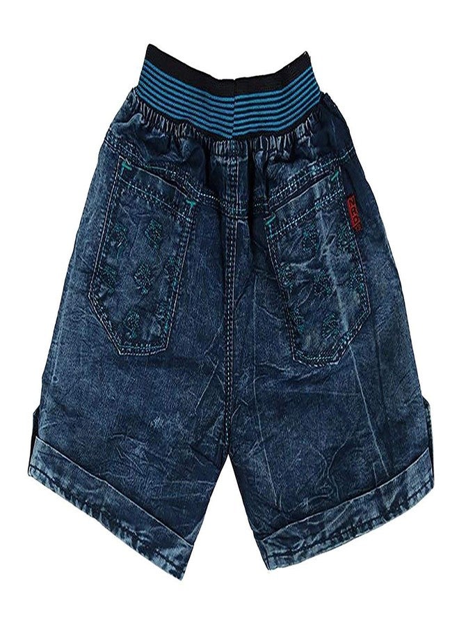 Malvina شورت جينز أزرق فاخر بتصميم ذاتي من مالفينا للأطفال الرضع (6-12 شهرًا) - Image 2