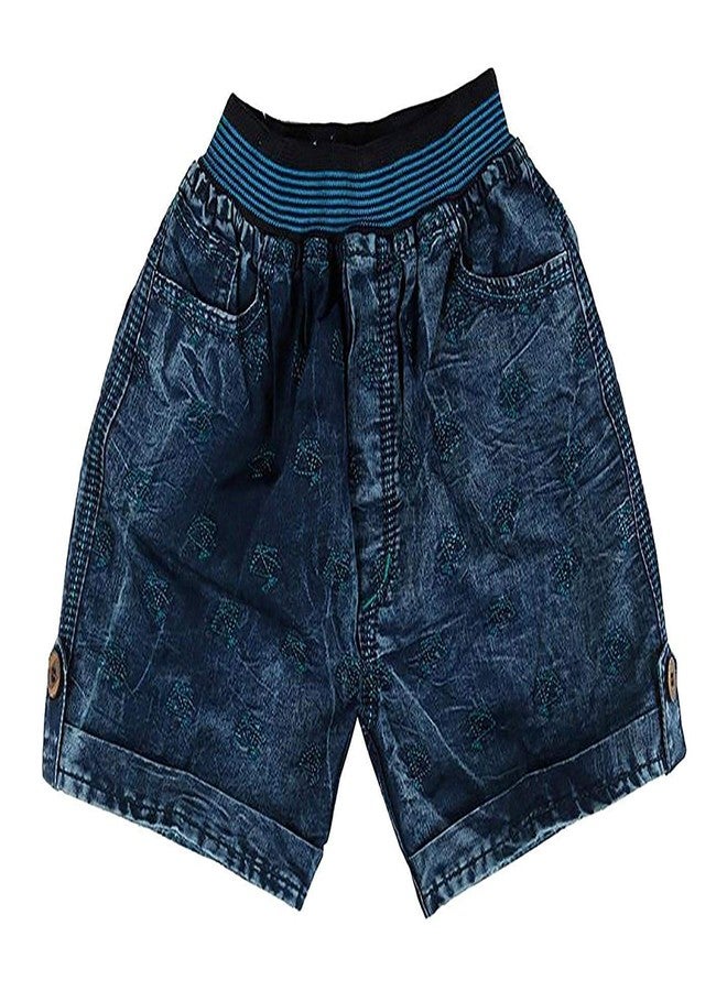 Malvina شورت جينز أزرق فاخر بتصميم ذاتي من مالفينا للأطفال الرضع (6-12 شهرًا) - Image 1