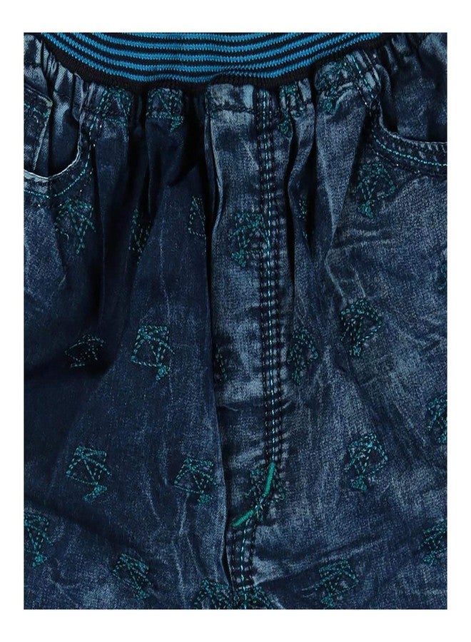 Malvina شورت جينز أزرق فاخر بتصميم ذاتي من مالفينا للأطفال الرضع (6-12 شهرًا) - Image 3