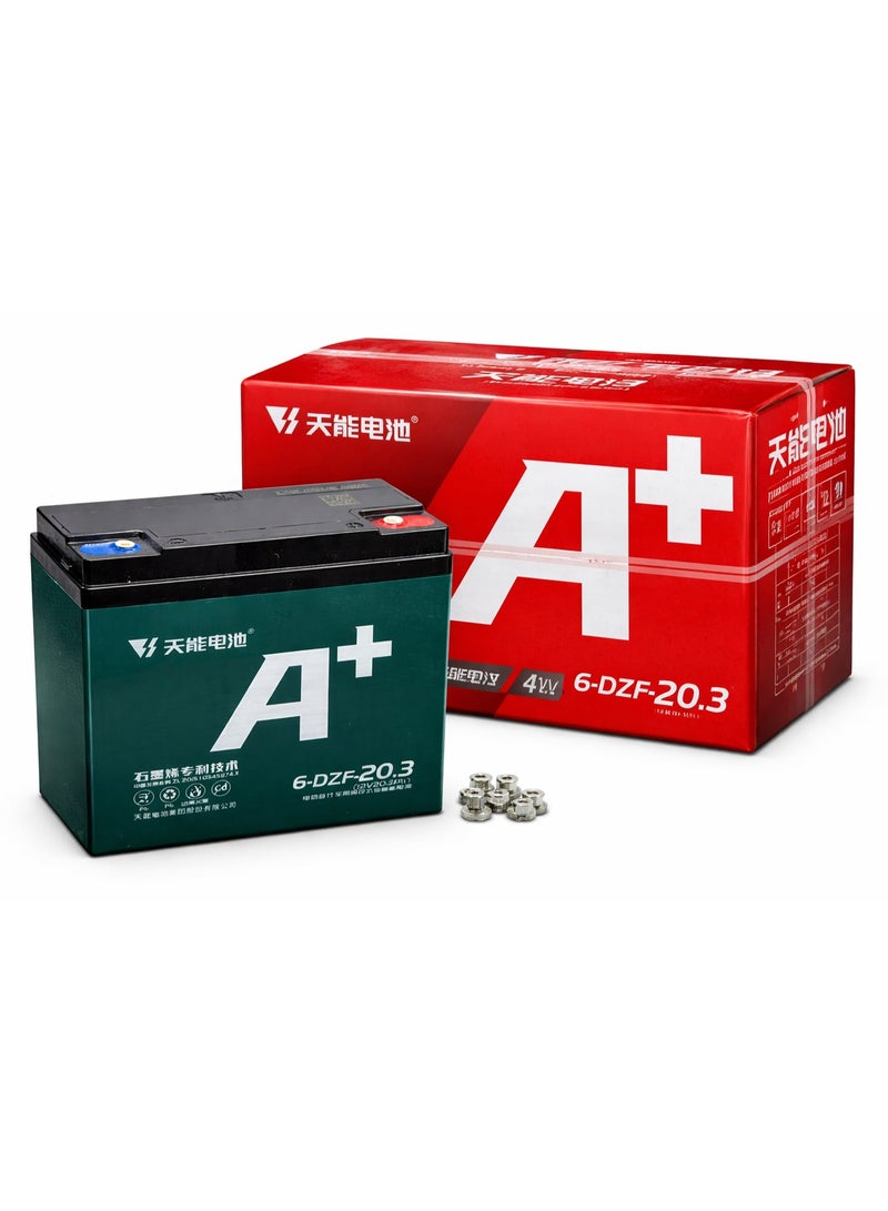 TIANNENG 6 DZF 20.3 12V 20.3Ah Sealed Lead Acid Electric Bike Battery Rechargeable VRLA Maintenance Free Battery Pack Electric Bicycle Electric Scooter Replacement Battery 4 Pack - Image 5