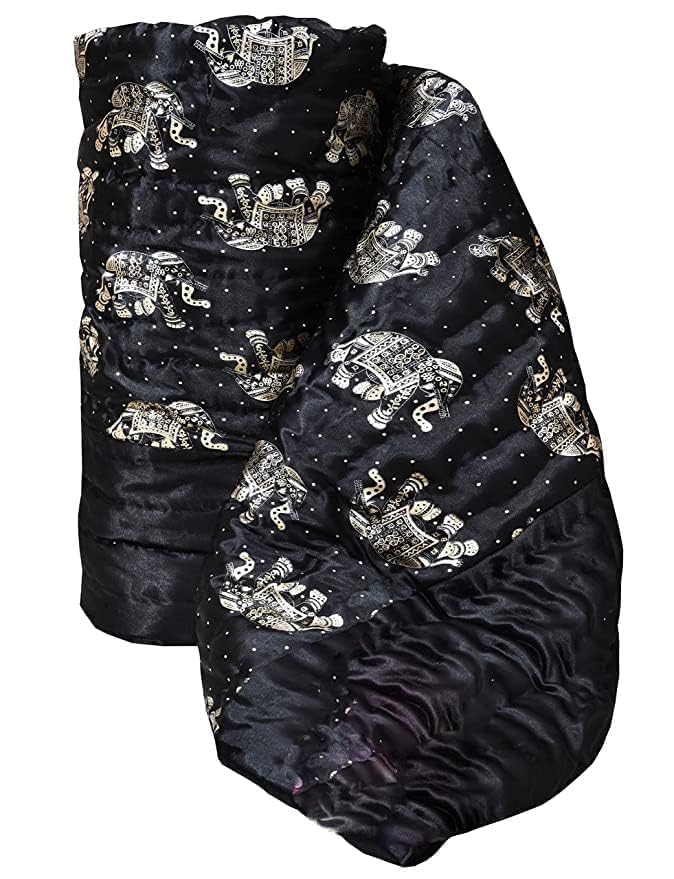 AARMOZY Cotton Soft Jaipuri Silk Razai Traditional Print Single Bed AC Blanket Black 85X55 INCHE - Image 1