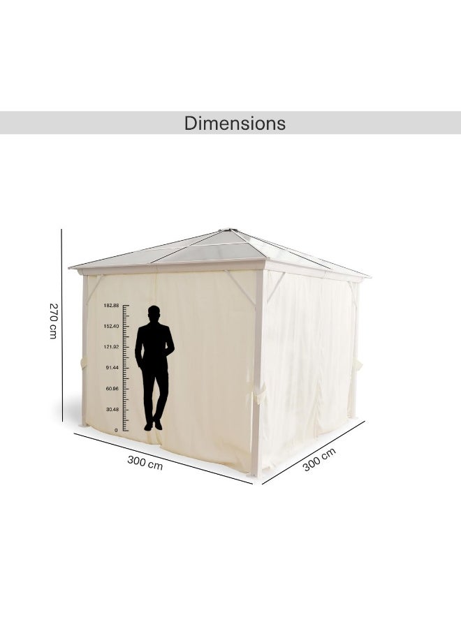 Pan Home Alvero Gazebo 300X300X270 Cm - White  - Image 4