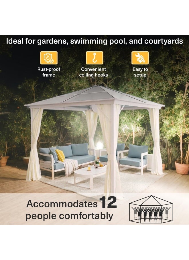 Pan Home Alvero Gazebo 300X300X270 Cm - White  - Image 1