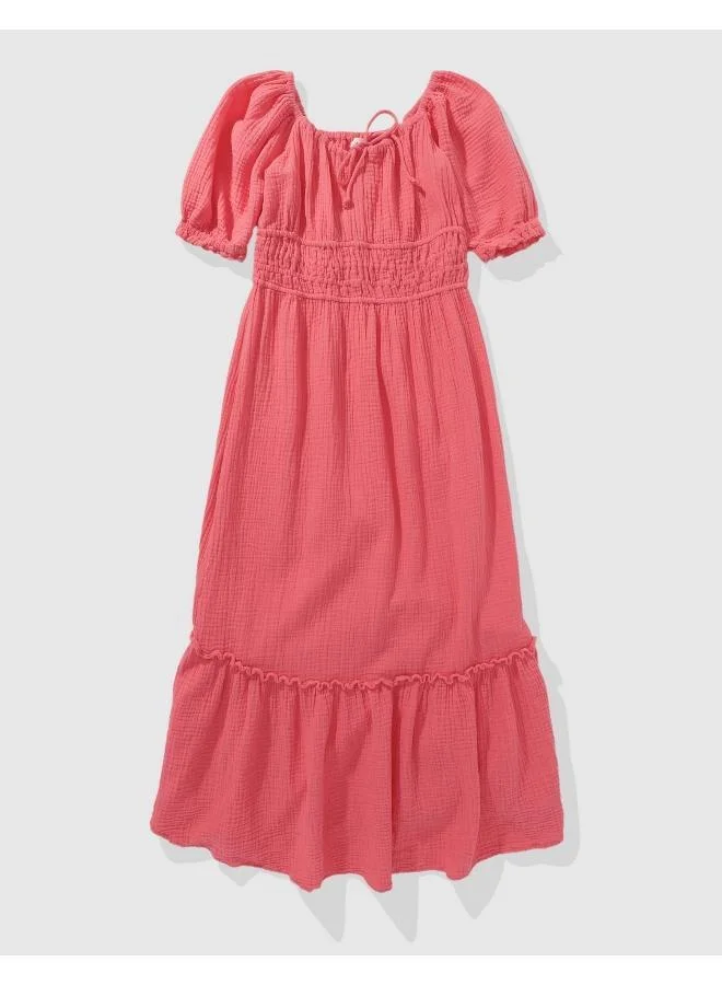 American Eagle Ruffled Midi Dress