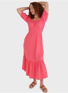 American Eagle Aerie Gauzy Smocked Waist Midi Dress  - Image 5