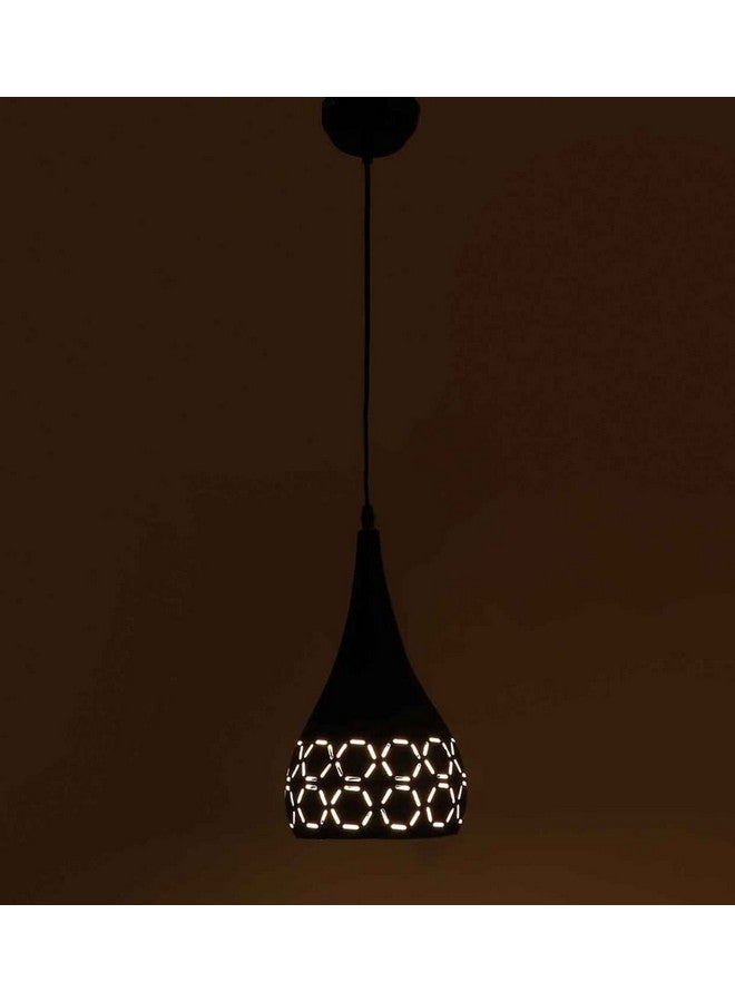 DarkVision DarkVision Decorative Hanging Pendant Light Stylish Tear Drop Design with Premium Black Metal and Cutwork Pattern Ceiling Lamp for Kitchen, Staircase, Entryway, Dining Room (Without Bulb)  - Image 4