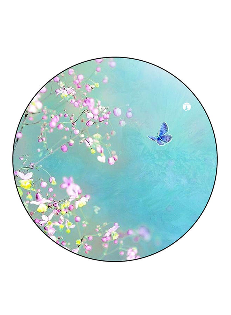 RKN Flowers Printed Mouse Pad Round  Multicolour